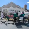 Taking a pedicab to Edesia at Ine Country Inn in Palisade, CO with Palisade Pedicab