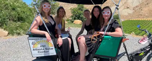 Friends on a Wine Tour with Palisade Pedicab