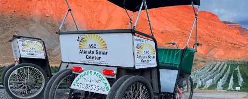Atlasta Solar Center advertising with Palisade Pedicab