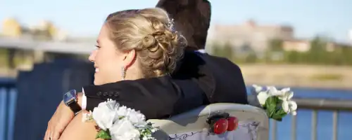 A Bride and Groom taking their grand exit with Palisade Pedicab